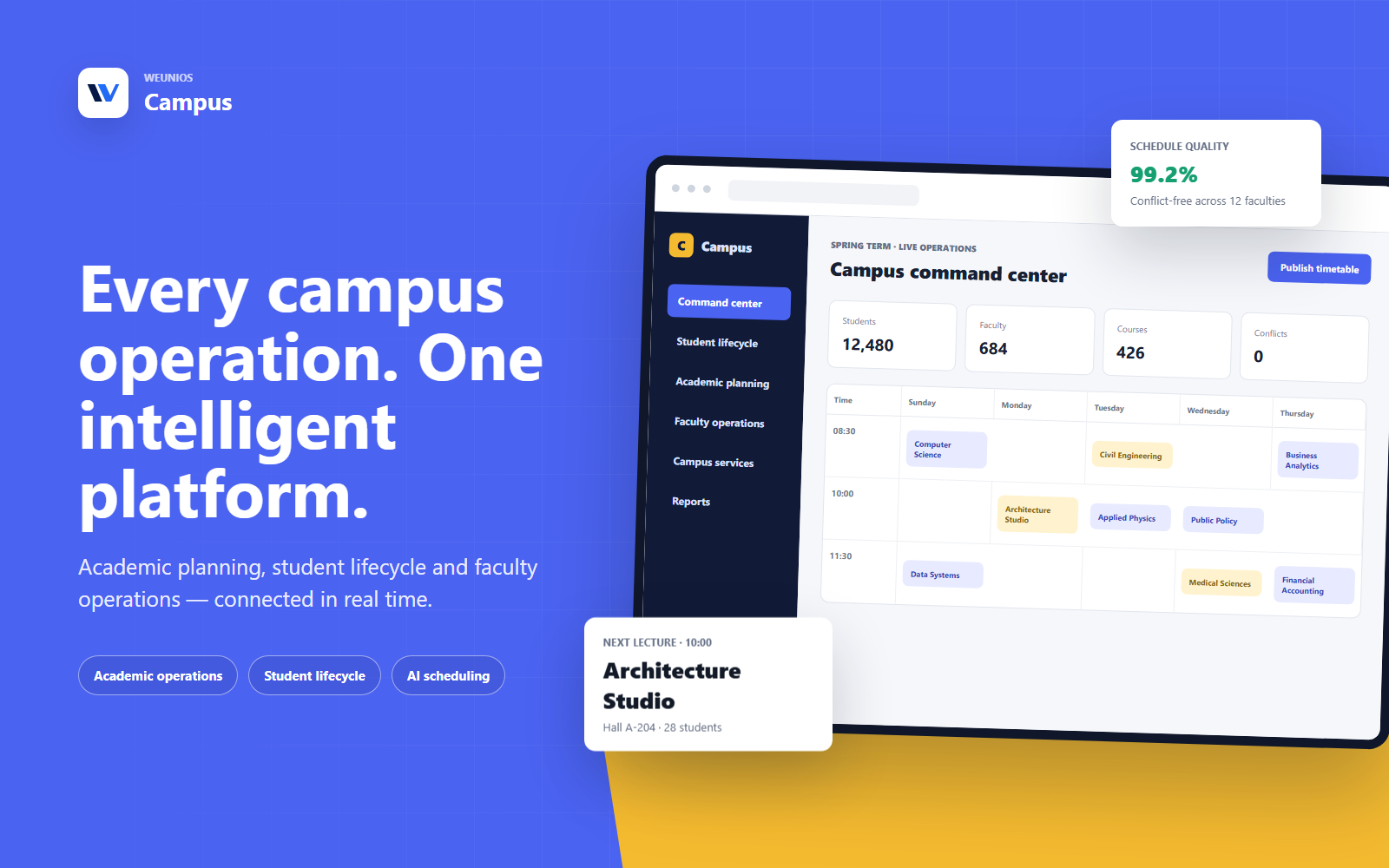 WeuniOs Campus — product interface